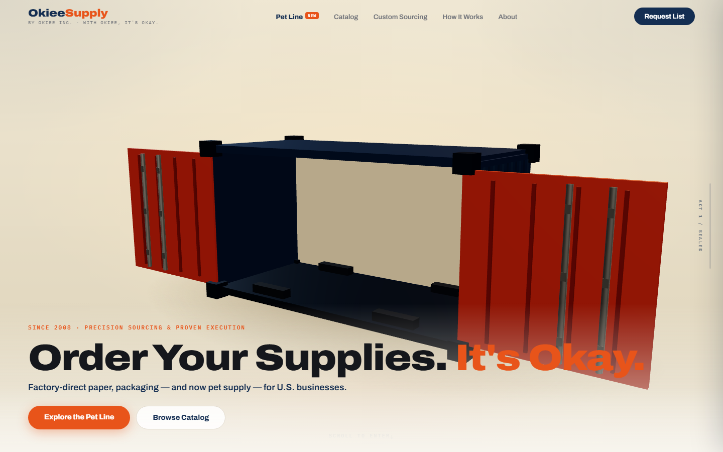 Homepage of the selected project